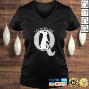 Funny Q Anon Follow The White Rabbit Pocket Watch WWG1WGA TShirt