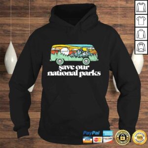Funny Retro Save Our National Parks Hippie Van Mountains Shirt 4