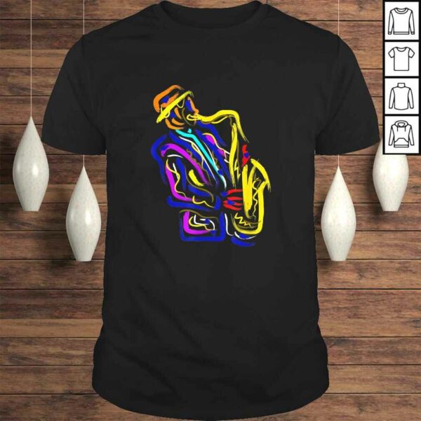 Funny Saxophonist Jazz Musician Gift Idea Saxophone V-Neck T-Shirt