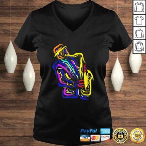 Funny Saxophonist Jazz Musician Gift Idea Saxophone V-Neck T-Shirt
