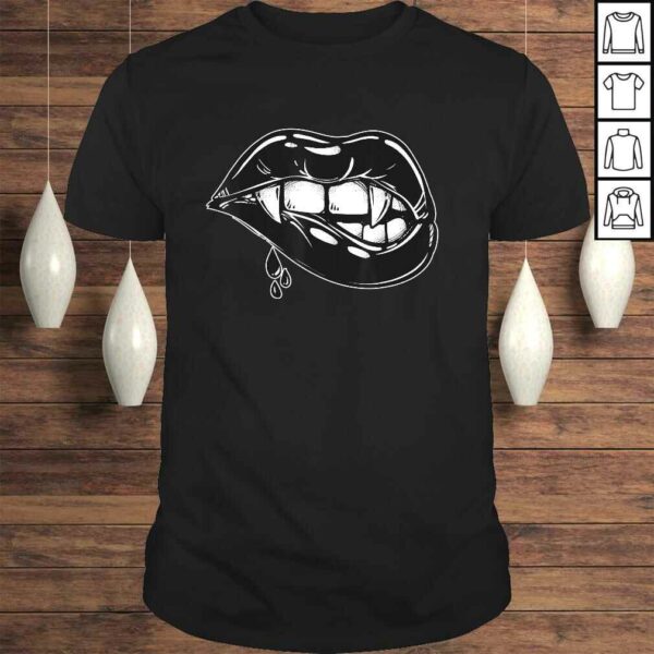 Funny Sexy Lips Blood and Fangs Vampire TShirt Gift
