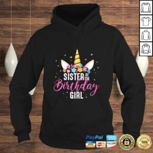 Funny Sister Of The Birthday Girl Sibling Gift Unicorn Birthday TShirt 4