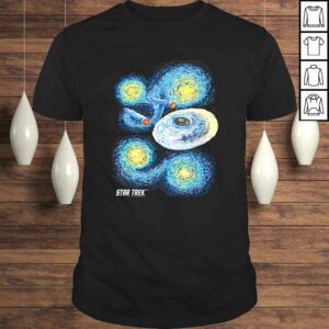 Funny Star Trek Original Series Starry Night Paint Graphic Tee T-Shirt Funny Star Trek Original Series Starry Night Paint Graphic Tee T-Shirt