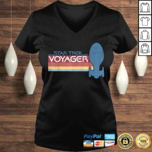 Funny Star Trek Voyager Retro Rainbow Stripe TShirt
