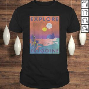 Funny Star Wars Explore Tatooine Faded Retro C-3PO & R2-D2 Poster TShirt Funny Star Wars Explore Tatooine Faded Retro C-3PO & R2-D2 Poster TShirt
