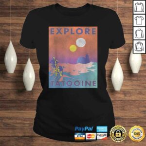 Funny Star Wars Explore Tatooine Faded Retro C-3PO & R2-D2 Poster TShirt 2 Funny Star Wars Explore Tatooine Faded Retro C 3PO R2 D2 Poster TShirt 3