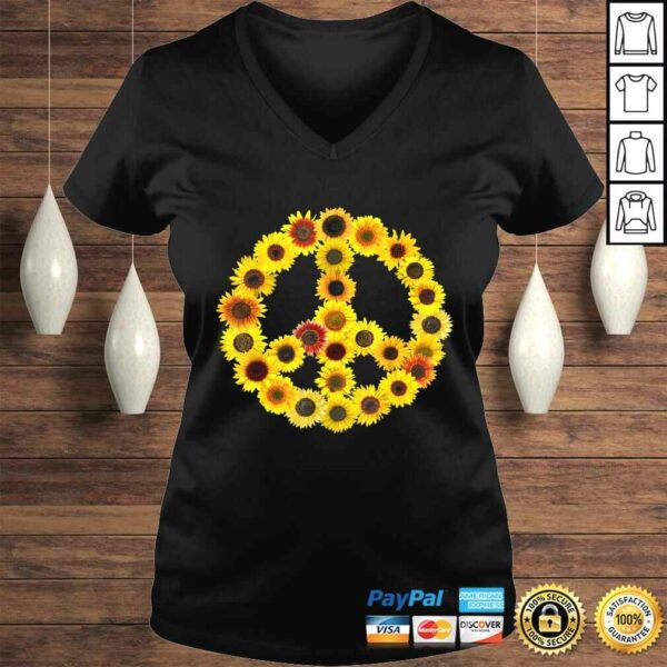 Funny Sunflowers Peace Sign 60s 70s Love Kindness & Freedom TShirt Gift