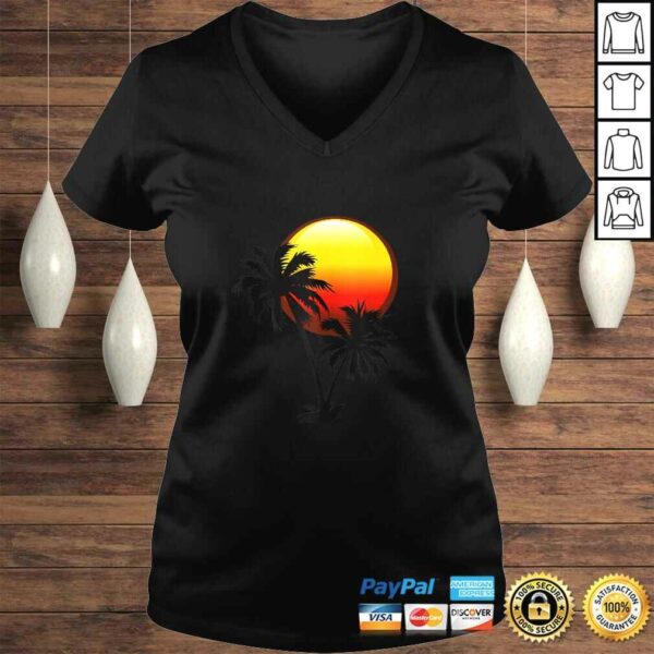 Funny Sunset and Palm Trees Tropical Tee Shirt