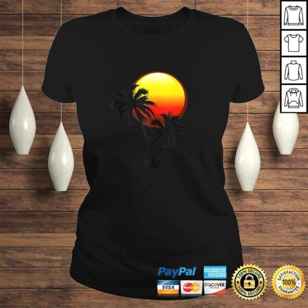 Funny Sunset and Palm Trees Tropical Tee Shirt