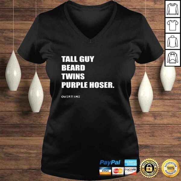 Funny TALL GUY BEARD TWINS PURPLE HOSER Shirt