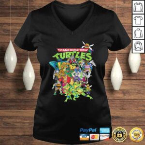 Funny Teenage Mutant Ninja Turtles Large Character Group Shirt
