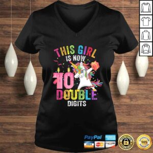 Funny This Girl Is Now 10 Double Digits Gift Unicorn 10th Birthday Gift TShirt
