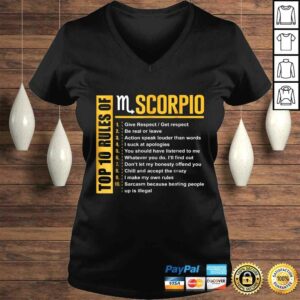 Funny Top 10 Rules of Scorpio Birthday Shirt