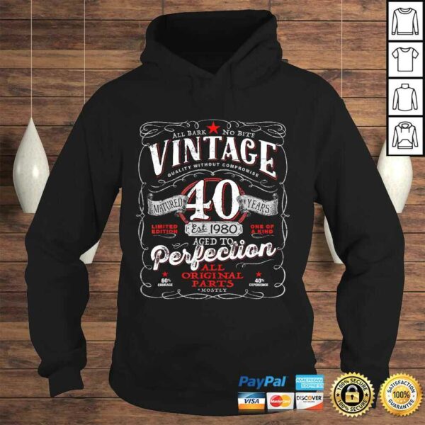 Funny Vintage 40th Birthday Shirt For Him 1980 Aged To Perfection Gift Top