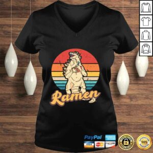 Funny Vintage Kaiju Ramen Zilla Harajuku Street Anime Fashion Long Sleeve V-Neck T-Shirt