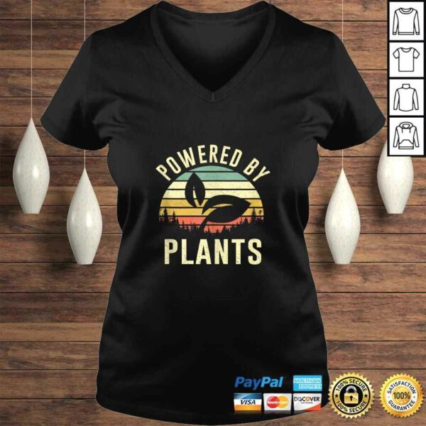 Funny Vintage Powered By Plants Shirt Vegan Vegetarian Shirt