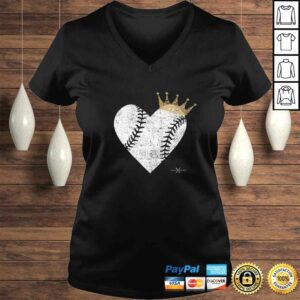 Funny Vintage Royal Baseball Heart with Crown Shirt