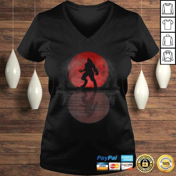 Funny Werewolf Under A Full Blood Moon Howling V-Neck T-Shirt