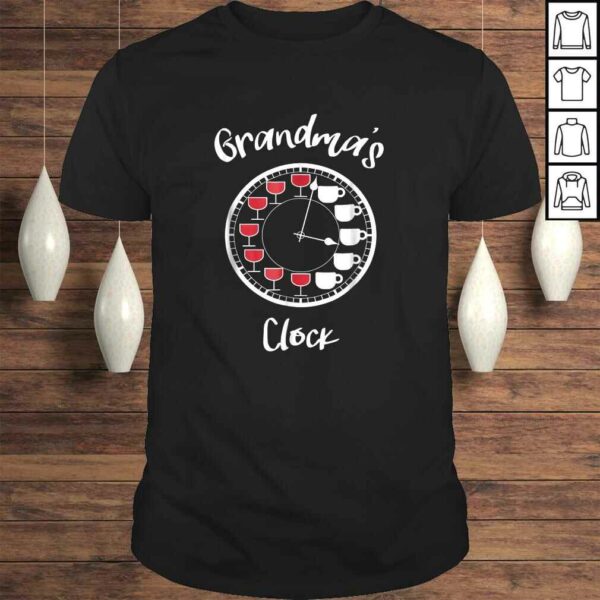 Funny Wine and Coffee Shirts for Women  Grandmas Clock