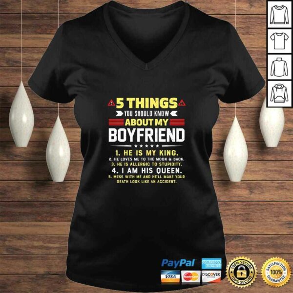 Funny Womens 5 Things You Should Know About My Boyfriend Funny Tee T-Shirt