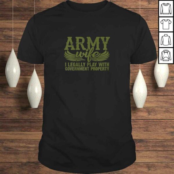 Funny Womens Army Veteran Wife Shirt Pink Army Wife TShirt