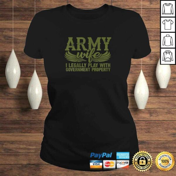 Funny Womens Army Veteran Wife Shirt Pink Army Wife TShirt