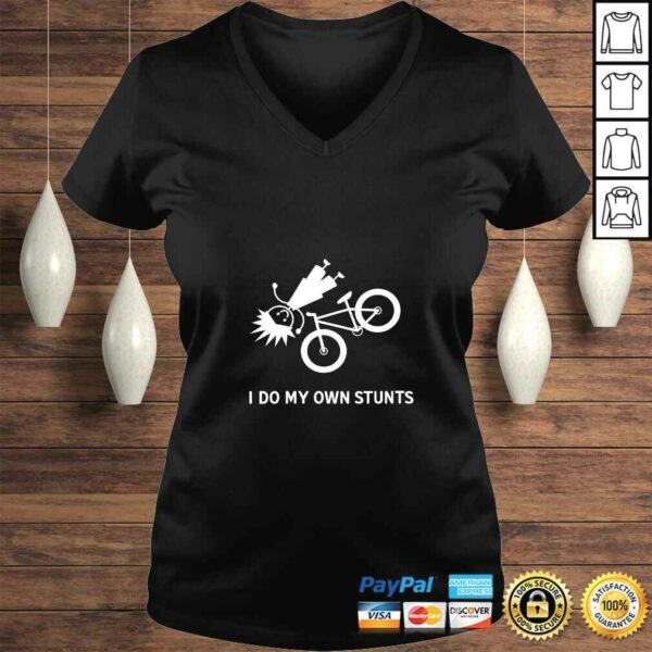 Funny Womens I Do My Own Stunts Bicycle VNeck Shirt