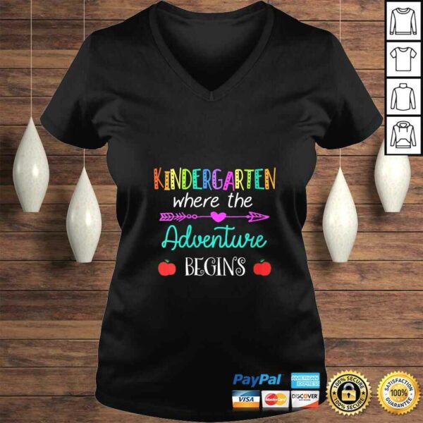 Funny Womens Kindergarten Where The Adventure Begins Shirt Kinder Teacher TShirt