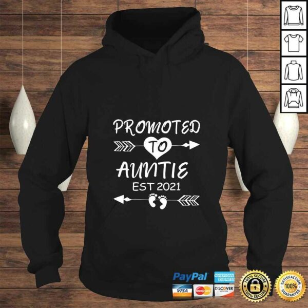 Funny Womens Promoted To Aunt EST 2021 Auntie To Be Pregnancy Reveal TShirt