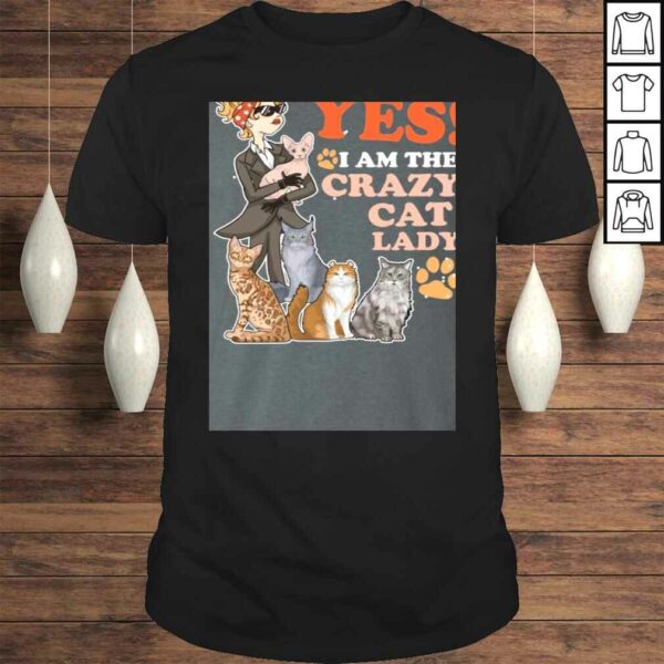 Funny Yes I’m The Crazy Cat Lady Tee T-Shirt