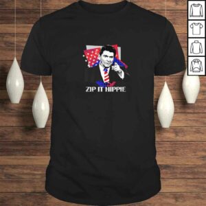 Funny Zip It Hippie Reagan V-Neck T-Shirt Funny Zip It Hippie Reagan V-Neck T-Shirt