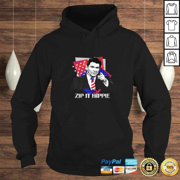 Funny Zip It Hippie Reagan V-Neck T-Shirt