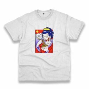 Geisha Japanese Zombie Eating Ramen Casual T Shirt