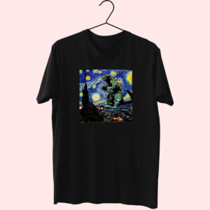 Godzilla Starry Night Van Gogh Essentials T Shirt Godzilla Starry Night Van Gogh Essentials T Shirt