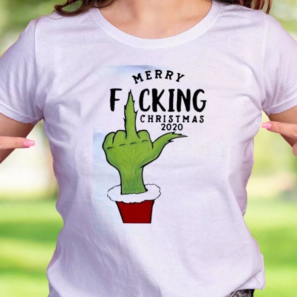 Grinch Hand Merry Fucking Christmas Funny Christmas T Shirt