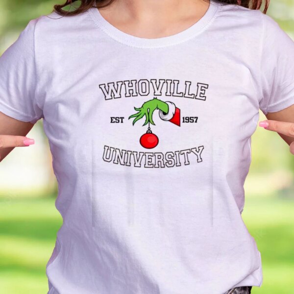 Grinch Whoville University Est 1957 Funny Christmas T Shirt