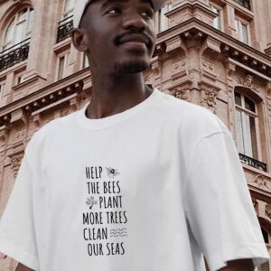 Help The Bees Plant More Trees Clean Our Seas Casual Earth Day T Shirt 3
