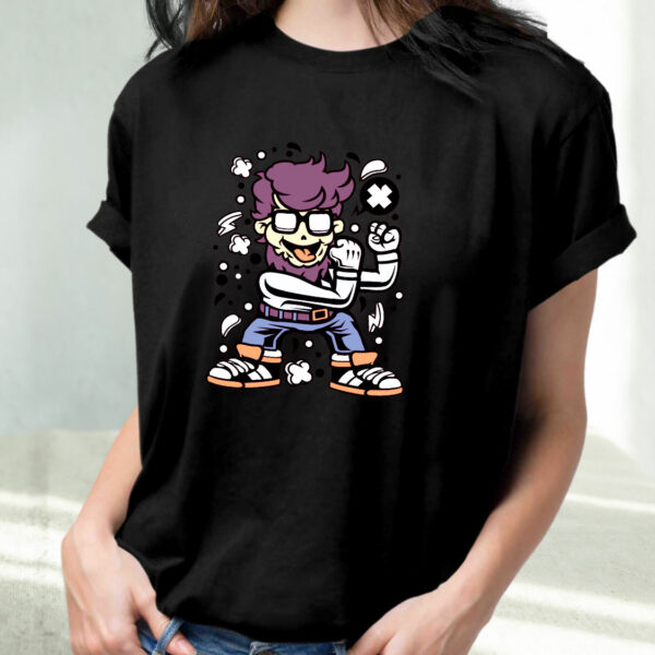Hipster Fighter Funny Graphic T Shirt