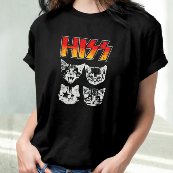 Hiss Cat Funny Cats Kittens Rock Funny T Shirt