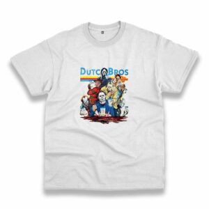 Horror Movies Characters At Dutch Bros Coffee Casual T Shirt Horror Movies Characters At Dutch Bros Coffee Casual T Shirt