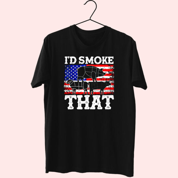 Id Smoke That Patriotic Grillmaster Bbq Lovers 80S T Shirt Fashion