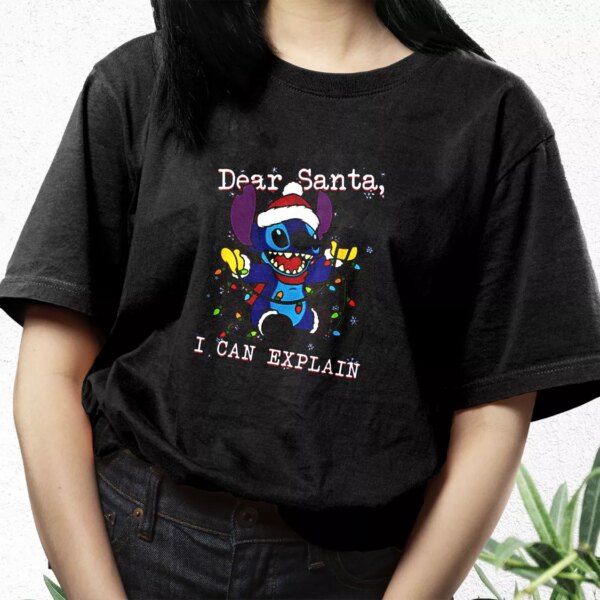 Ilo And Stitch Christmas Dear Santa I Can Explain T Shirt Xmas Design