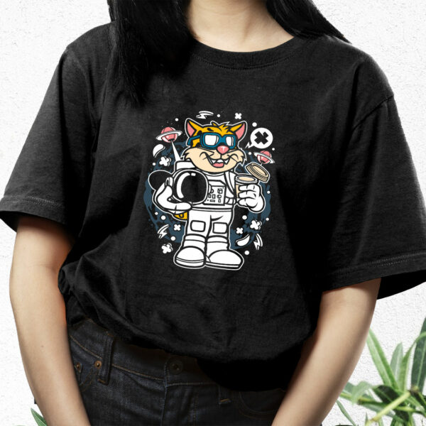 Leopard Astronaut Funny Graphic T Shirt