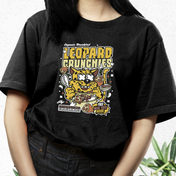 Leopard Crunchies Funny Graphic T Shirt