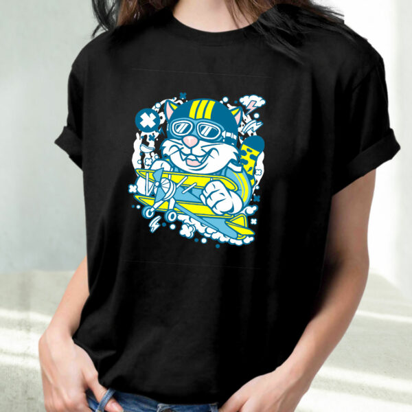 Leopard Pilot Funny Graphic T Shirt