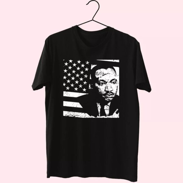 Martin Luther King Jr Distressed Mlk Flag Mlk Day T Shirt