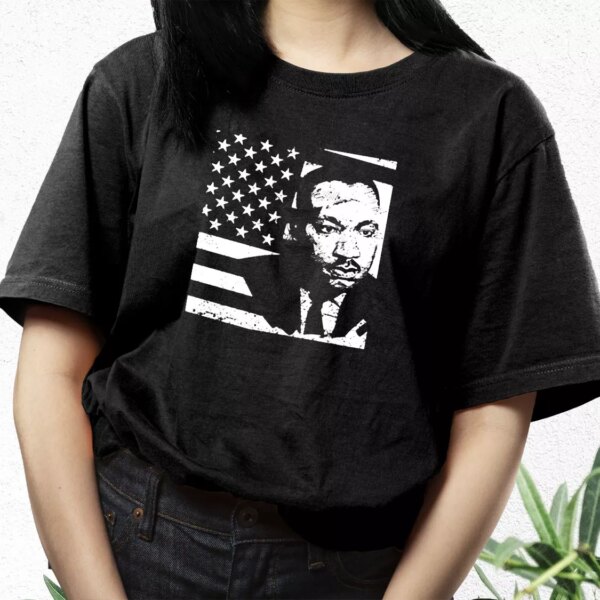 Martin Luther King Jr Distressed Mlk Flag Mlk Day T Shirt