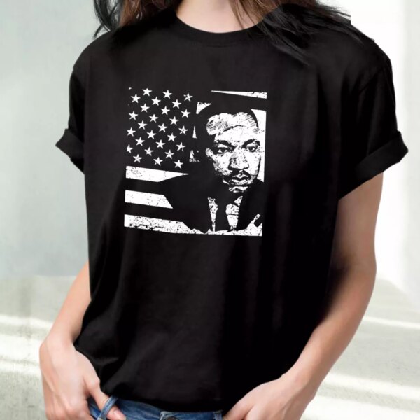 Martin Luther King Jr Distressed Mlk Flag Mlk Day T Shirt