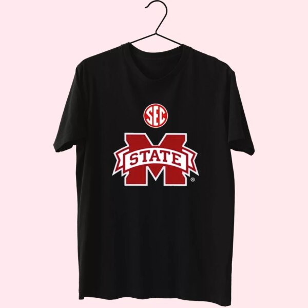 Mike Leach Wearing Sec Logo And Mississippi State Casual Trendy T Shirt