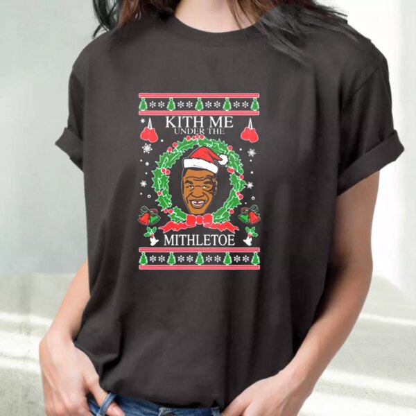 Mike Tyson Kith Me Under The Mithletoe T Shirt Xmas Design